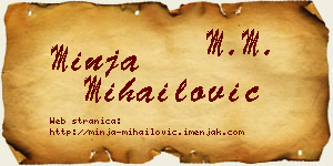 Minja Mihailović vizit kartica